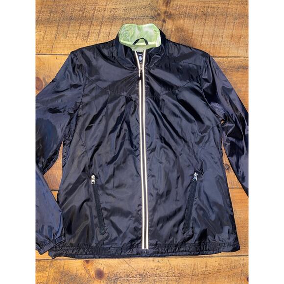 NWT Womens Halifax Traders Black Lightweight Packable Full Zip Windbreaker Large - Picture 1 of 9